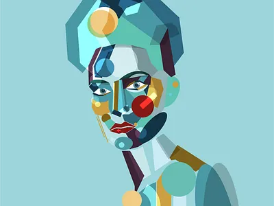 Geometric Portrait design illustration vector