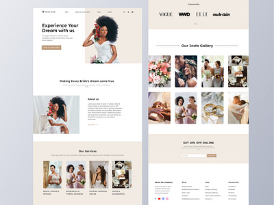 Bridal website bridal website design landing page ui ux website