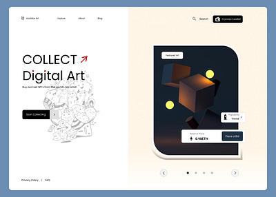 NFT - Art Collection 3d app branding crypto design dream marketplace nft ui vacation website