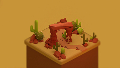Tiny worlds: Cactus Valley 3d 3d animation 3d modelling blender design illustration