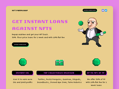 PAWNSHOP GNOMIES - NFT Collection on the Solana Blockchain blockchain crypto dao design inteface nft solana ui ux uxui web design