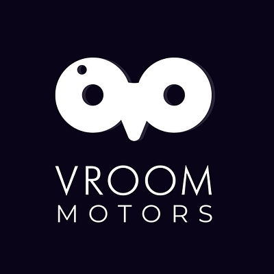 Vroom Motors Self-Driving Car Company Logo black and white branding design icon illustration logo minimal ui ux vector