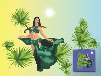 Saber dance illustration vector