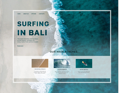 Surfing in Bali design serfing web website