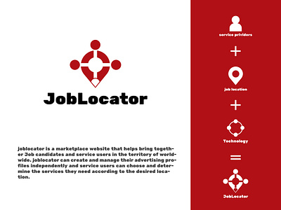 Joblocator - Logo design. User, Location, Technology branding design entrepreneur graphic design hiring icon jobinterview jobposting location logo logos management modern logo money recruiter service staffing technology visual identity youth