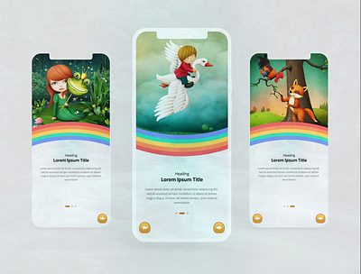 Children Audiobooks | Onboarding Screens | APP UI Design app design app ui creative design figma mobile app mobile design ui uidesign uiux user interface ux