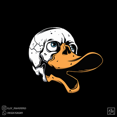 i call it "Duck Skull" graphic design illustration logo vector