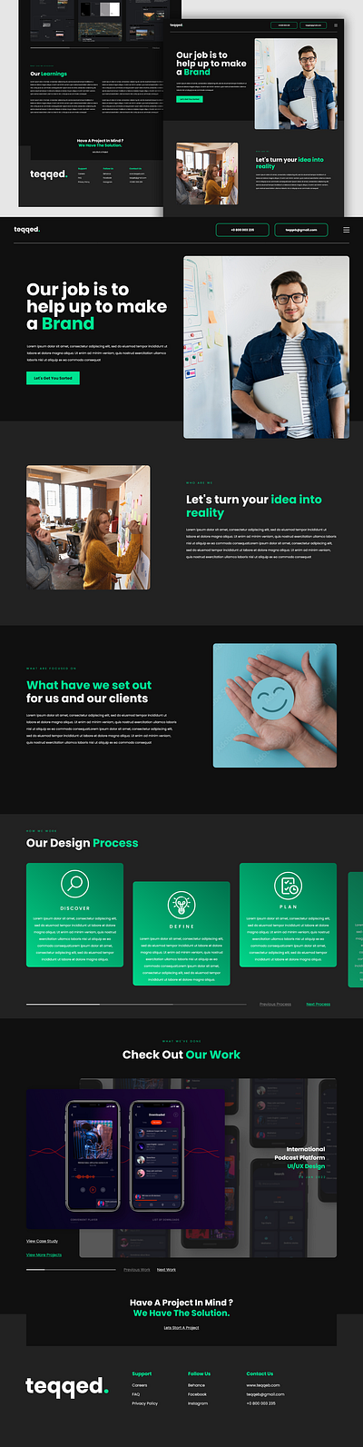 Teqqed Digital Agency branding design interaction ui ux web design xd