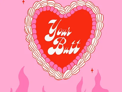 To My Valentine('s Butt) butt cute design hearts illustration lettering valentine vintage valentine your crush