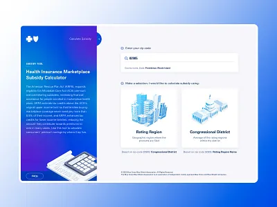 Health Insurance Subsidy Calculator calculator design healthcare interactive tool ui