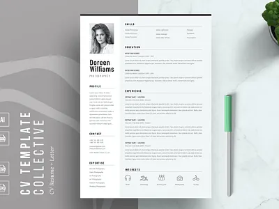 Resume Template 2 page resume branding cover letter cover letter template creative cv creative resume curriculum vitae cv cv resume cv template cv word design illustration job resume modern resume modern resume template professional resume resume for mac resume template simple resume