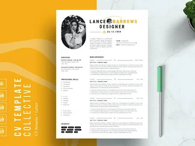 Professional Resume Template for Word 2 page resume branding cover letter cover letter template creative cv creative resume curriculum vitae cv cv resume cv template cv word design illustration job resume logo modern resume modern resume template professional resume resume for mac resume template