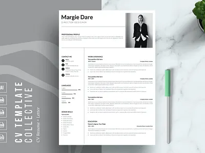 Resume Template with Cover Letter 2 page resume cover letter cover letter template creative cv creative resume curriculum vitae cv cv resume cv template cv word design illustration job resume modern resume modern resume template professional resume resume for mac resume template simple resume simple resume template