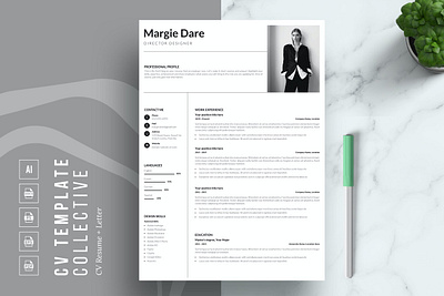 Resume Template with Cover Letter 2 page resume cover letter cover letter template creative cv creative resume curriculum vitae cv cv resume cv template cv word design illustration job resume modern resume modern resume template professional resume resume for mac resume template simple resume simple resume template