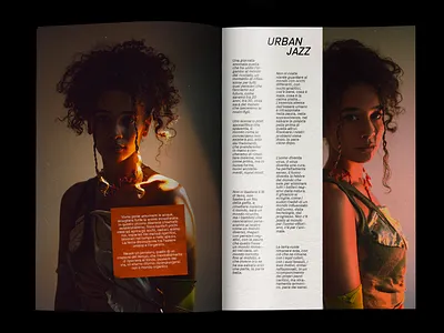 Urban Jazz beauty black canvas cool curly hair editorial fashion girl half black indesign jazz journal layout magazine photo urban urban jazz zine