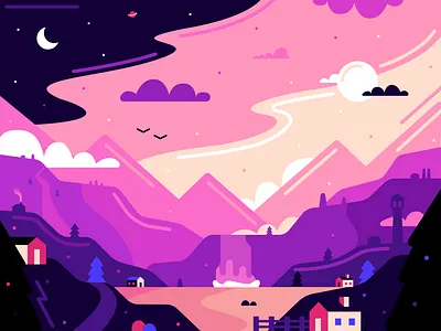 shades of the sky color design graphic design illustration landscape minimal vector