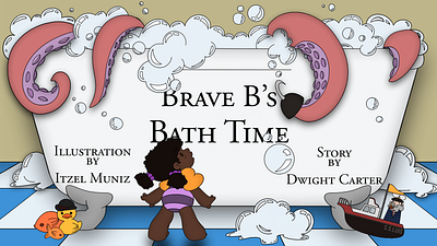 Brave B's Bath Time (cover) book book illustration childrens books design illustration scene