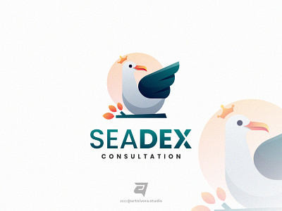 SEADEX artnivorastudio bird branding colorful design gradient graphic graphic design illustration king logo logo awesome logo inspiration modern queen simple technology vector