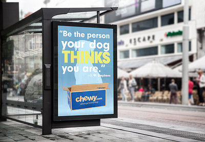 Chewy Ad Campaign ad campaign bus shelter bus stop chewy cheyw.com design dog dog food illustrator pet pet food