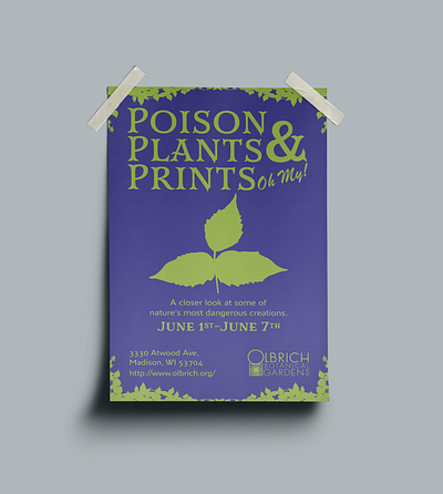 Event Promotion: Poison, Plants, & Prints Exhibit botanical botanical garden exhibit garden ivy museum olbrich plant poison prints promotion