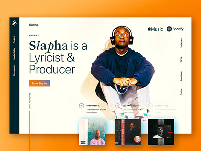 Siapha — Site Concept: Light Mode ☀️ album apple music artist bay area drake hip hop jack harlow music product design rap rap caviar san francisco site spotify streaming tidal vertical nav web design