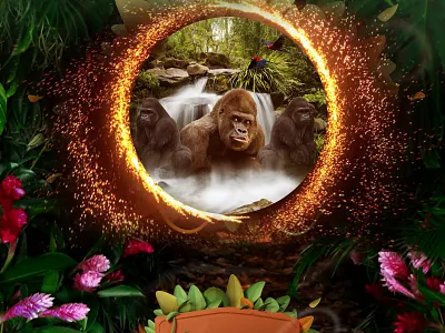 Jungle 3d graphic design motion graphics