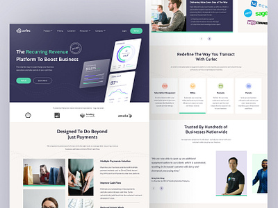 Curlec - Landing Page Website Design curlec design figmadesign herosection homepage landing page landingpage payment payments ui uiux web website