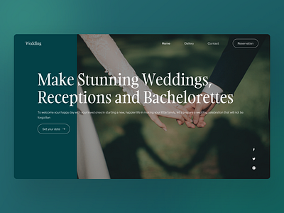 Wedding Organizer Landing Page clean design green landing page minimal stylist ui website wedding