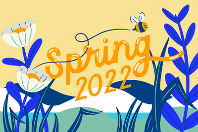 Sneak Peak for BQ bee design digital illustration floral flower illustration illustrator lake procreate spring