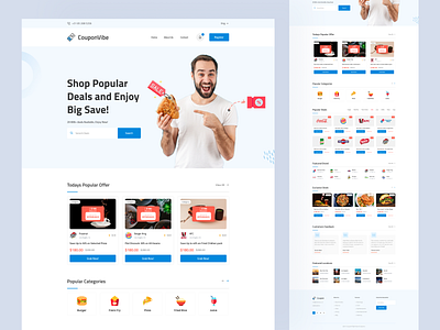 Coupon Listing ad listing cards cashback clean coupon coupon code coupon listing deal discount food landing page design minimal offer promo promotion redeem ui design uiux voucher website design