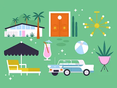 Dreaming of Palm Springs california car chairs cocktail door furniture house mid century mid century house mid century modern palm springs plant relax retro summer