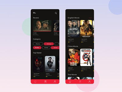 Movie Mobile UI black ui mobile app movie ui uiux