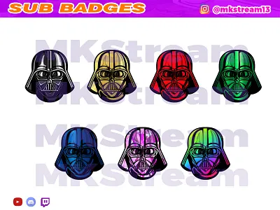 Twitch sub badges star wars darth vader pack anakin animated emotes anime cute dark side darth vader darth vader sub badges design emotes gg hype illustration sith star wars star wars sub badges starwars sub badge sub badges twitch sub badges