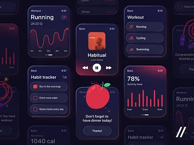 Healthy Lifestyle App animation app apple application branding dashboard design graphic design health illustration lifestyle logo motion graphics music online purrweb shot startup ui ux