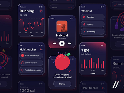 Healthy Lifestyle App animation app apple application branding dashboard design graphic design health illustration lifestyle logo motion graphics music online purrweb shot startup ui ux