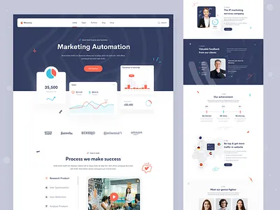 Maruncy | Marketing Agency Website Landing Page - v3 agency agency website creative devignedge digital marketing email marketing header landing page landingpage marketing marketing agency mhmanik02 product social media marketing ui ui design ux web design webdesign website