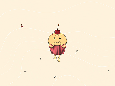 Cupcake Happy Mascot artwork bakery cake character concept creative cupcake dessert illustration illustrator logo mascot