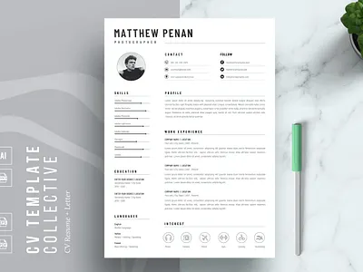 Morden Resume Template 2 page resume cover letter cover letter template creative cv creative resume curriculum vitae cv cv resume cv template cv word design illustration job resume modern resume modern resume template professional resume resume resume for mac resume template simple resume