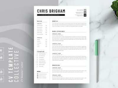 Professional Resume Template | CV for Word 2 page resume cover letter cover letter template creative cv creative resume curriculum vitae cv cv resume cv template cv word design illustration job resume logo modern resume modern resume template professional resume resume for mac resume template simple resume