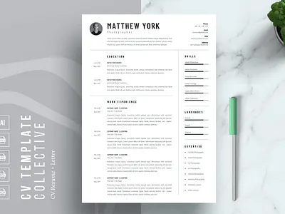 Resume | CV 2 page resume cover letter cover letter template creative cv creative resume curriculum vitae cv cv resume cv template cv word design illustration job resume logo modern resume modern resume template professional resume resume for mac resume template simple resume