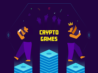 Crypto Games block chain block chain technology blockchain crypto crypto currency design game gaming illustration illustrator nft