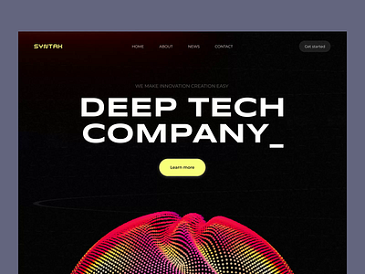 Syntax - Web Design for Deep Tech Company 3d 3d design 3d in web animation deep tech design fin tech gradient landing page motion neon scroll storytelling tech ui ui design web design