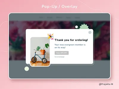 Pop-up / Overlay - Daily UI 16 close mesage notifcation overlay pop popup ui ux visual