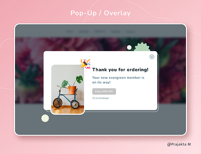 Pop-up / Overlay - Daily UI 16 close mesage notifcation overlay pop popup ui ux visual