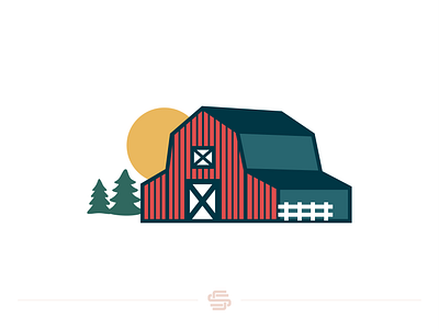 Farm House agriculture design farm farm house farming field home house illustration logo minimal nature tree vector