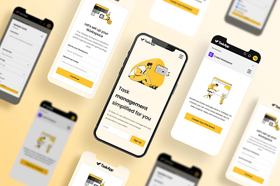 Task App Template app app design building calendar iphone iphone 12 management mockup task task app team template ui ux yellow