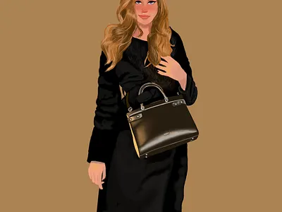 Girl with the bag design digital digitalart illustration