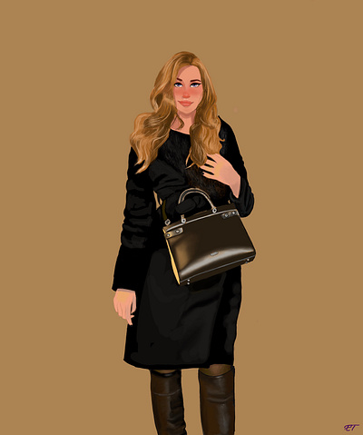Girl with the bag design digital digitalart illustration