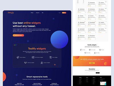 Toolify widgets - Web design branding design flat glass glassmorphisi glassmorphism online space tools ui user interface uxui widgtes
