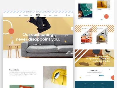 hecho a mano - Landing page branding design ecommerce flat furniture landing simple ui user interface uxui vibrant web